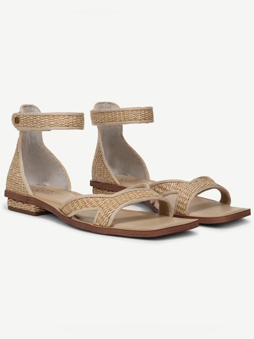 Franco Sarto Elisa Sandal in Natural Beige Faux Raffia